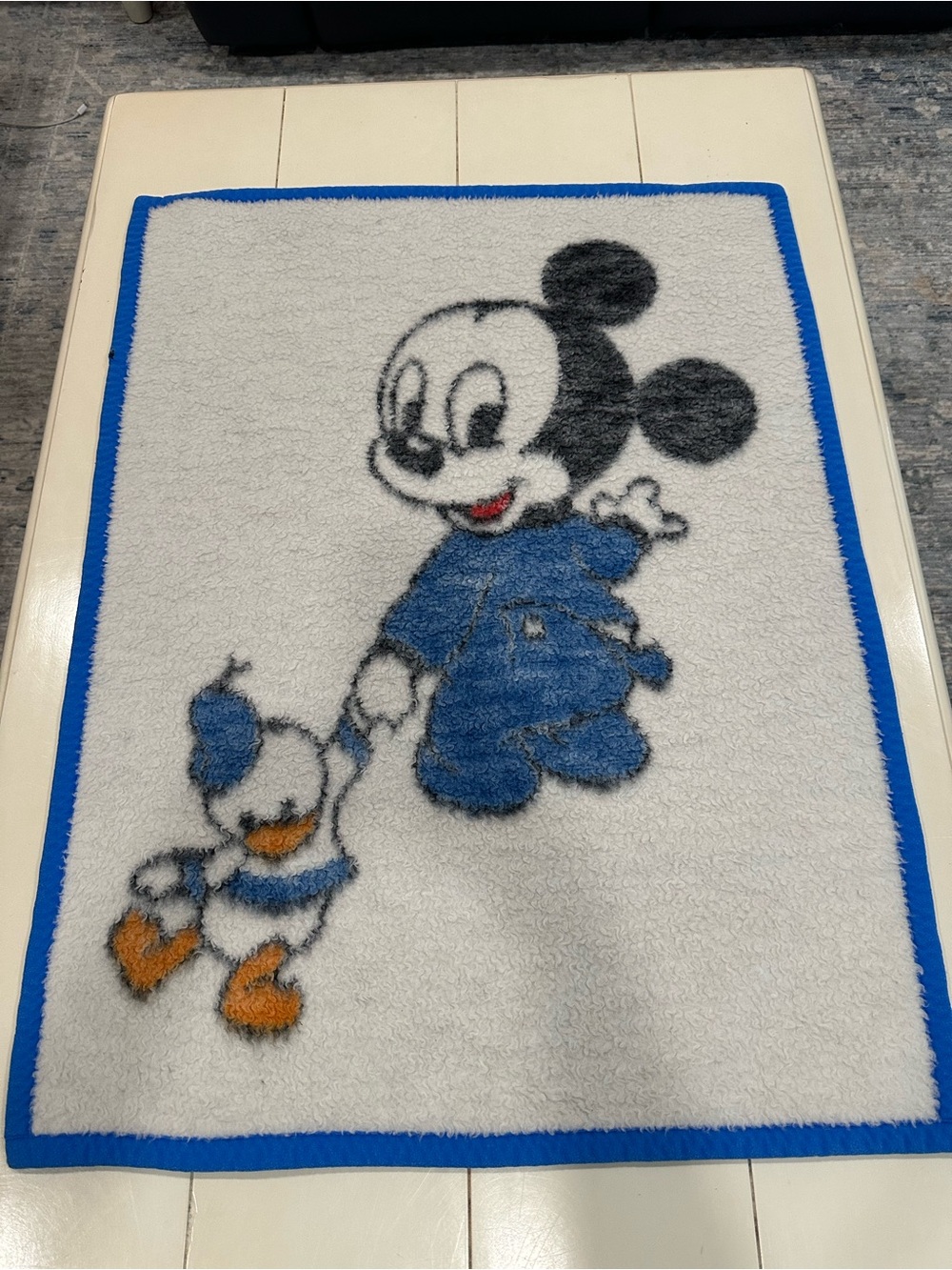 VTG 1894 Biederlack blanket,Mickey,baby blanket 32.75”x25.5”